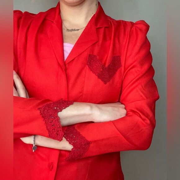 The International Ladies Garment Workers Union Vintage Red Blouse - Picture 3 of 13